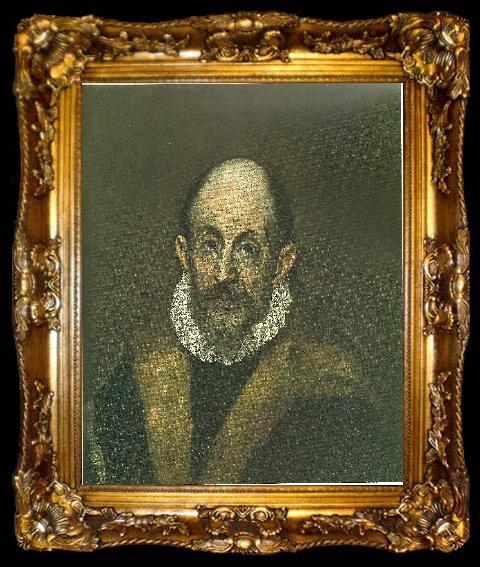 framed  El Greco self-portrait, ta009-2